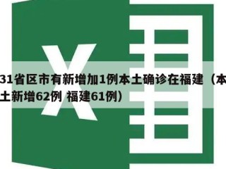 31省区市有新增加1例本土确诊在福建（本土新增62例 福建61例）